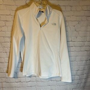 The north face quarter zip, fleece, and white, L